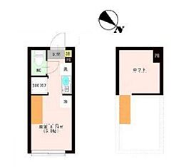 京王線 代田橋駅 徒歩8分の賃貸アパート 2階ワンルームの間取り