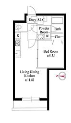 グランパセオ代々木上原II 1LDKの間取図画像