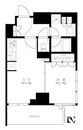 東急田園都市線 三軒茶屋駅 徒歩6分の賃貸マンション 7階1DKの間取り