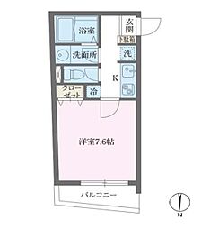 東急田園都市線 池尻大橋駅 徒歩10分の賃貸マンション 3階1Kの間取り