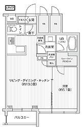 京王線 笹塚駅 徒歩7分の賃貸マンション 2階1LDKの間取り