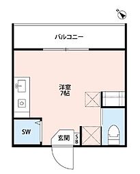京王線 笹塚駅 徒歩12分の賃貸アパート 2階ワンルームの間取り