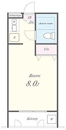 ピュアハウス経堂 ワンルームの間取図画像