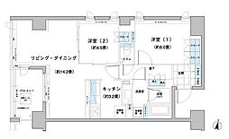ガーデニエール砧レジデンス 2LDKの間取図画像