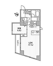 GranDuo下北沢12 1LDKの間取図画像