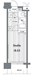 グランド・ガーラ代田橋 1Kの間取図画像