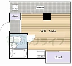 東急世田谷線 三軒茶屋駅 徒歩13分の賃貸マンション 3階ワンルームの間取り