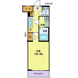 ディアレイシャス池尻大橋 1Kの間取図画像