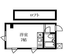 京王線 下高井戸駅 徒歩3分の賃貸マンション 4階ワンルームの間取り