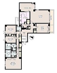 小田急小田原線 代々木上原駅 徒歩6分の賃貸マンション 4階4LDKの間取り