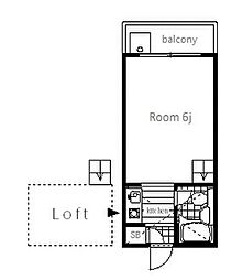 小田急小田原線 経堂駅 徒歩8分の賃貸アパート 2階1Kの間取り