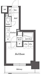 京王線 幡ヶ谷駅 徒歩4分の賃貸マンション 6階1Kの間取り