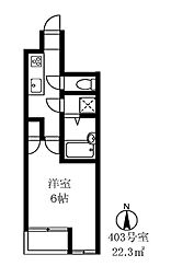小田急小田原線 豪徳寺駅 徒歩8分の賃貸マンション 4階1Kの間取り