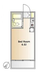 小田急小田原線 経堂駅 徒歩13分の賃貸アパート 1階ワンルームの間取り