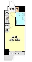 東急目黒線 新丸子駅 徒歩9分の賃貸マンション 4階ワンルームの間取り