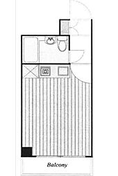 小田急小田原線 代々木上原駅 徒歩10分の賃貸マンション 2階1Kの間取り