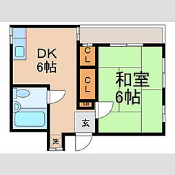 東急大井町線 緑が丘駅 徒歩5分の賃貸アパート 2階1DKの間取り