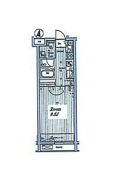 東急田園都市線 駒沢大学駅 徒歩36分の賃貸マンション 2階1Kの間取り