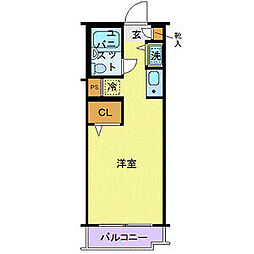ジョイフル祐天寺 ワンルームの間取図画像