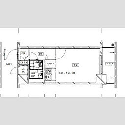 東急世田谷線 若林駅 徒歩9分の賃貸マンション 4階ワンルームの間取り