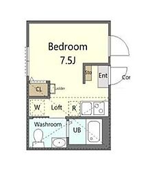 京急空港線 京急蒲田駅 徒歩11分の賃貸アパート 3階ワンルームの間取り