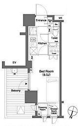 京王線 笹塚駅 徒歩5分の賃貸マンション 10階1Kの間取り