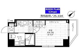 京急空港線 糀谷駅 徒歩5分の賃貸マンション 8階1Kの間取り