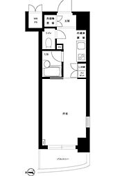 東急池上線 蓮沼駅 徒歩1分の賃貸マンション 11階1Kの間取り