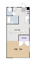 東京メトロ丸ノ内線 方南町駅 徒歩9分の賃貸アパート 1階1DKの間取り