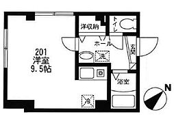 京王線 笹塚駅 徒歩7分の賃貸マンション 2階1Kの間取り