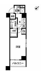 小田急小田原線 世田谷代田駅 徒歩4分の賃貸マンション 3階1Kの間取り