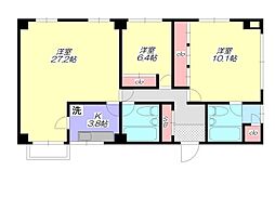 京王線 幡ヶ谷駅 徒歩5分の賃貸マンション 1階2LDKの間取り