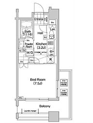 京王線 笹塚駅 徒歩3分の賃貸マンション 10階1Kの間取り