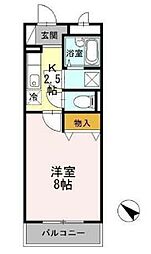 小田急小田原線 経堂駅 徒歩8分の賃貸マンション 3階1Kの間取り