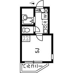 東急多摩川線 下丸子駅 徒歩5分の賃貸マンション 1階1Kの間取り