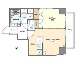 京王線 幡ヶ谷駅 徒歩3分の賃貸マンション 5階1LDKの間取り
