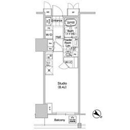 京急空港線 京急蒲田駅 徒歩3分の賃貸マンション 13階ワンルームの間取り
