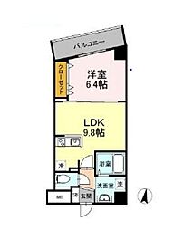 東急田園都市線 駒沢大学駅 徒歩15分の賃貸マンション 2階1LDKの間取り