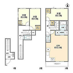 JR京浜東北・根岸線 蒲田駅 徒歩7分の賃貸タウンハウス 1階3LDKの間取り