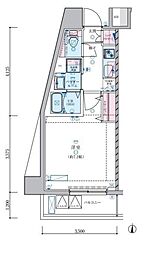 京急空港線 京急蒲田駅 徒歩6分の賃貸マンション 5階1Kの間取り