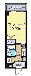ハナブサマンション 1Kの間取図画像