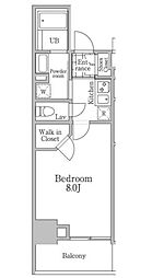 レジディア三軒茶屋3 1Kの間取図画像