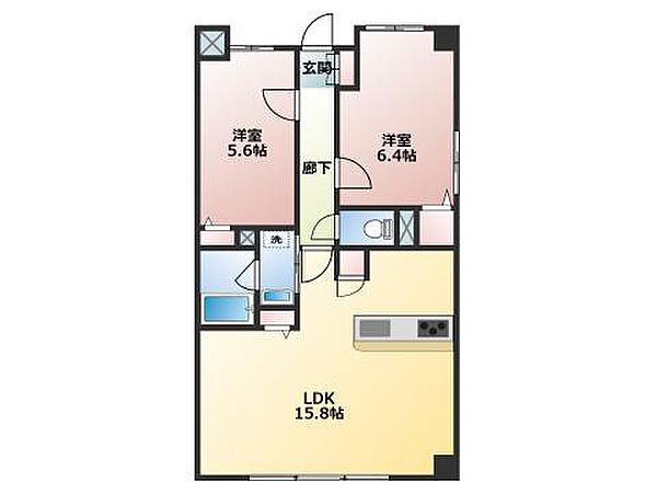 エスペーロ新在家 101｜兵庫県姫路市新在家２丁目(賃貸マンション2LDK・1階・60.08㎡)の写真 その2