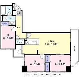KDX泉レジデンス 3階3LDKの間取り