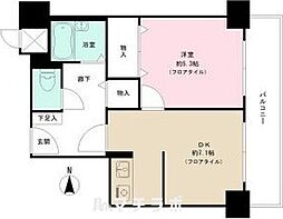 池下510ビル 11階1DKの間取り