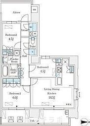GRANPASEO丸の内 6階3LDKの間取り