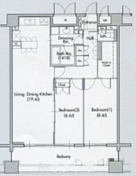 グラン・アベニュー 名駅 10階2LDKの間取り