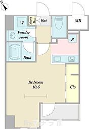 アビタシオン今池パルク 9階ワンルームの間取り