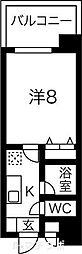 ベル池下 5階1Kの間取り
