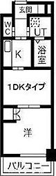 コアレジデンス 10階1DKの間取り
